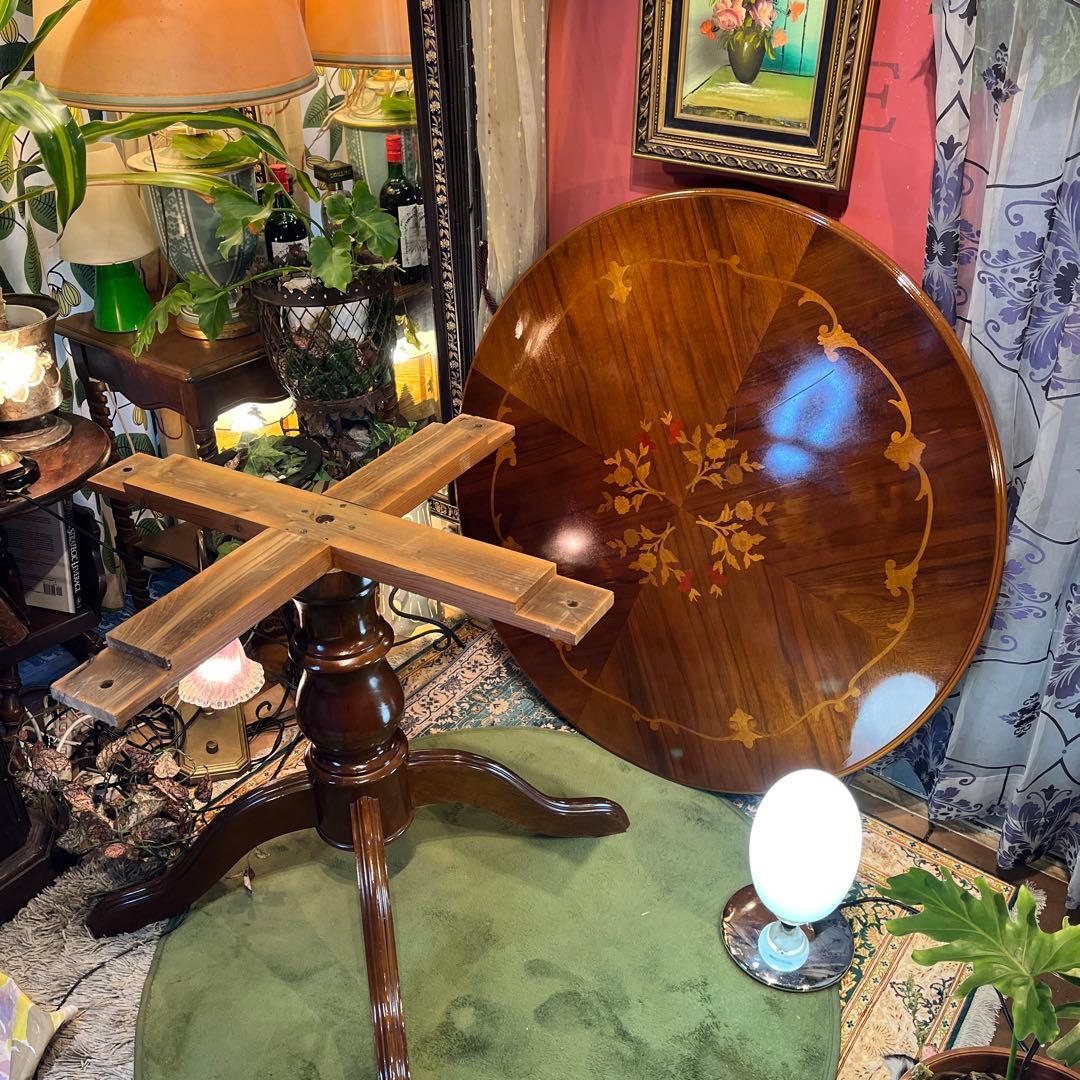 meru 様専用引取価格 ヴィンテージ イタリアン象嵌 ラウンドテーブル