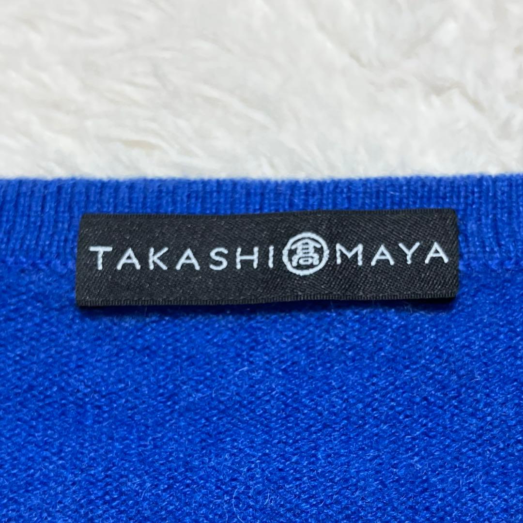専用 タカシマヤ カシミヤ100％ クルーネック ニット ロイヤルブルー