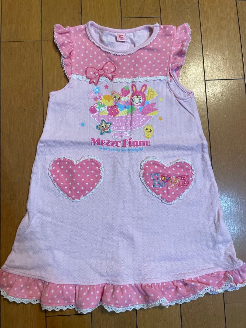 Mezzo Piano ワンピース 100 ピンク ハート 平成レトロ レア - メルカリ