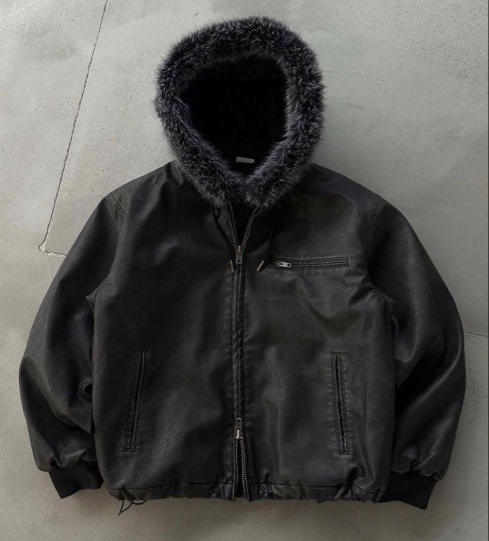 WISH FOR EVER ファージャケット ブラック - メルカリ