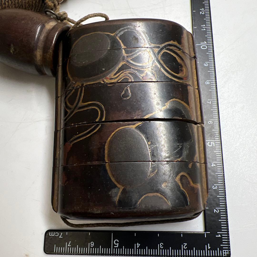 江戸時代 木製印籠、タバコ入 123g 東Y7-1204☆2Fタサオ