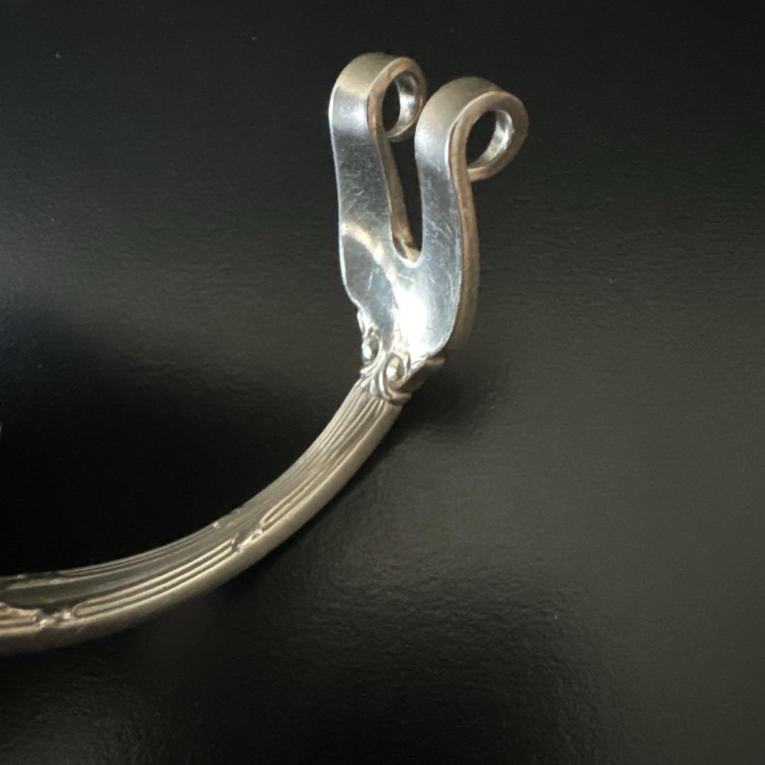 希少 オールド ティファニー バングル ブレス フォーク シルバー