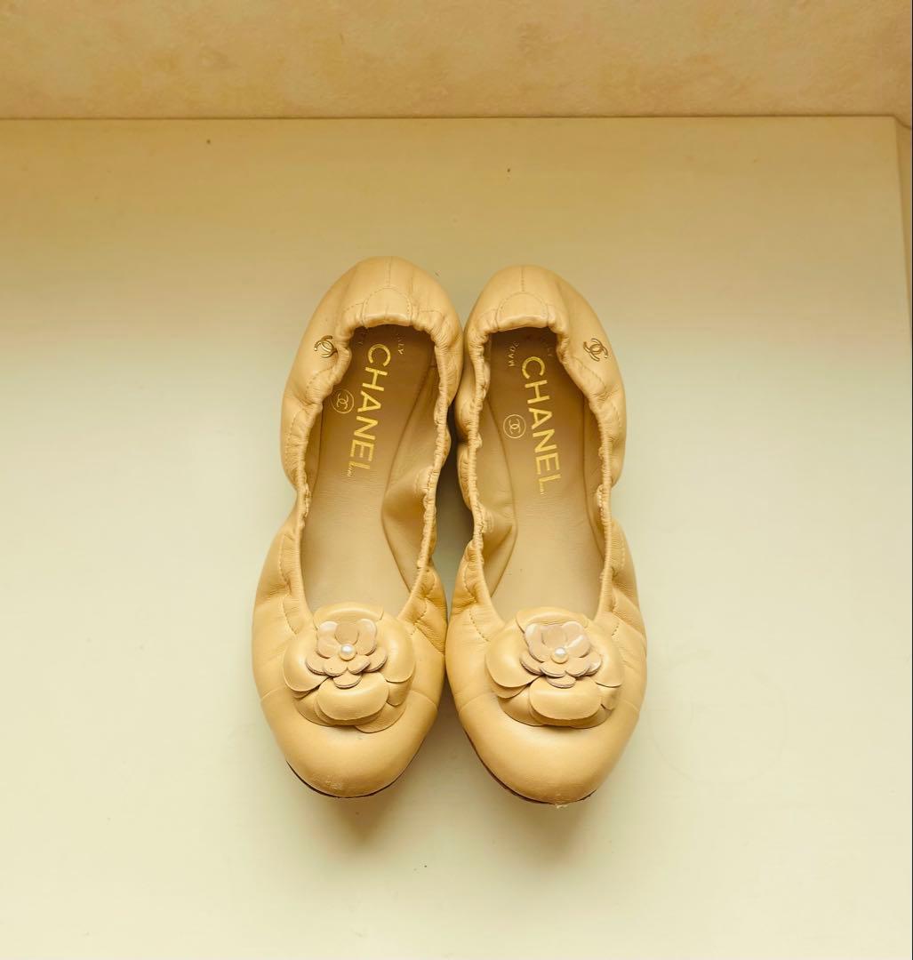 CHANEL ベージュ フラットシューズ CHANEL（シャネル） レディース バレリーナ フラット シューズ 靴