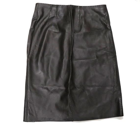 LOEWE ロエベ ラム/羊革 スカート 38 ブラウン 裏地アナグラム レザー