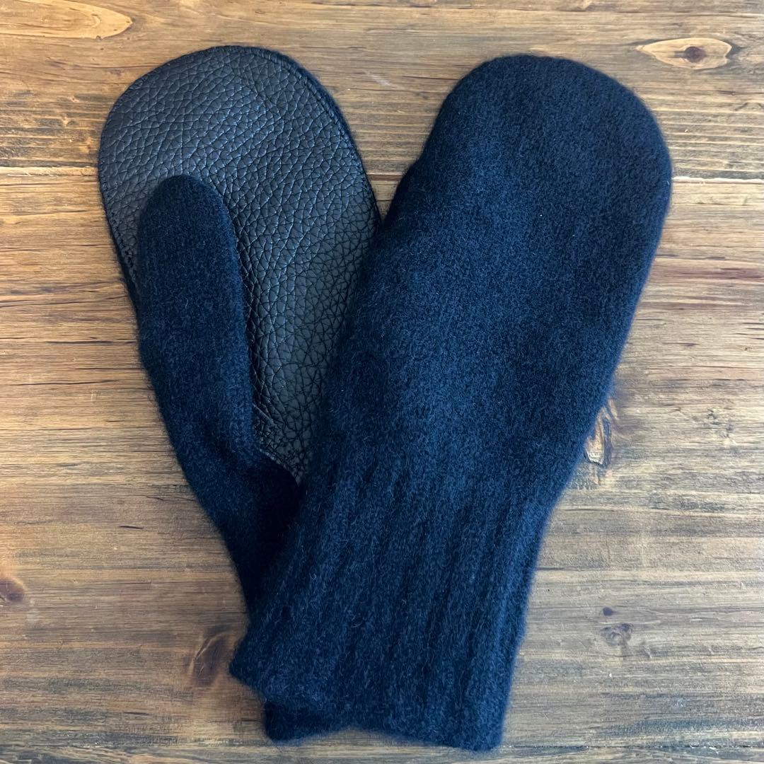 AURALEE cashmere knit leather gloves - メルカリ