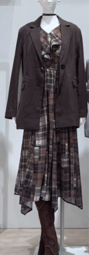 【みぃ】rienda シアーパターンイレヘムワンピ(ベルトセット)