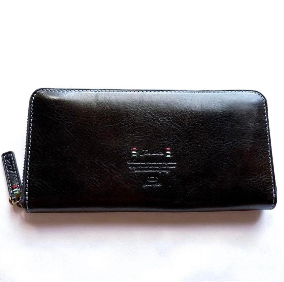 【美品】DAKOTA ダコタ トリコローレラウンドファスナー長財布 ブラック 黒 Dakota（ダコタ） 最大P+16% 長財布 ラウンドファスナー トリコローレ