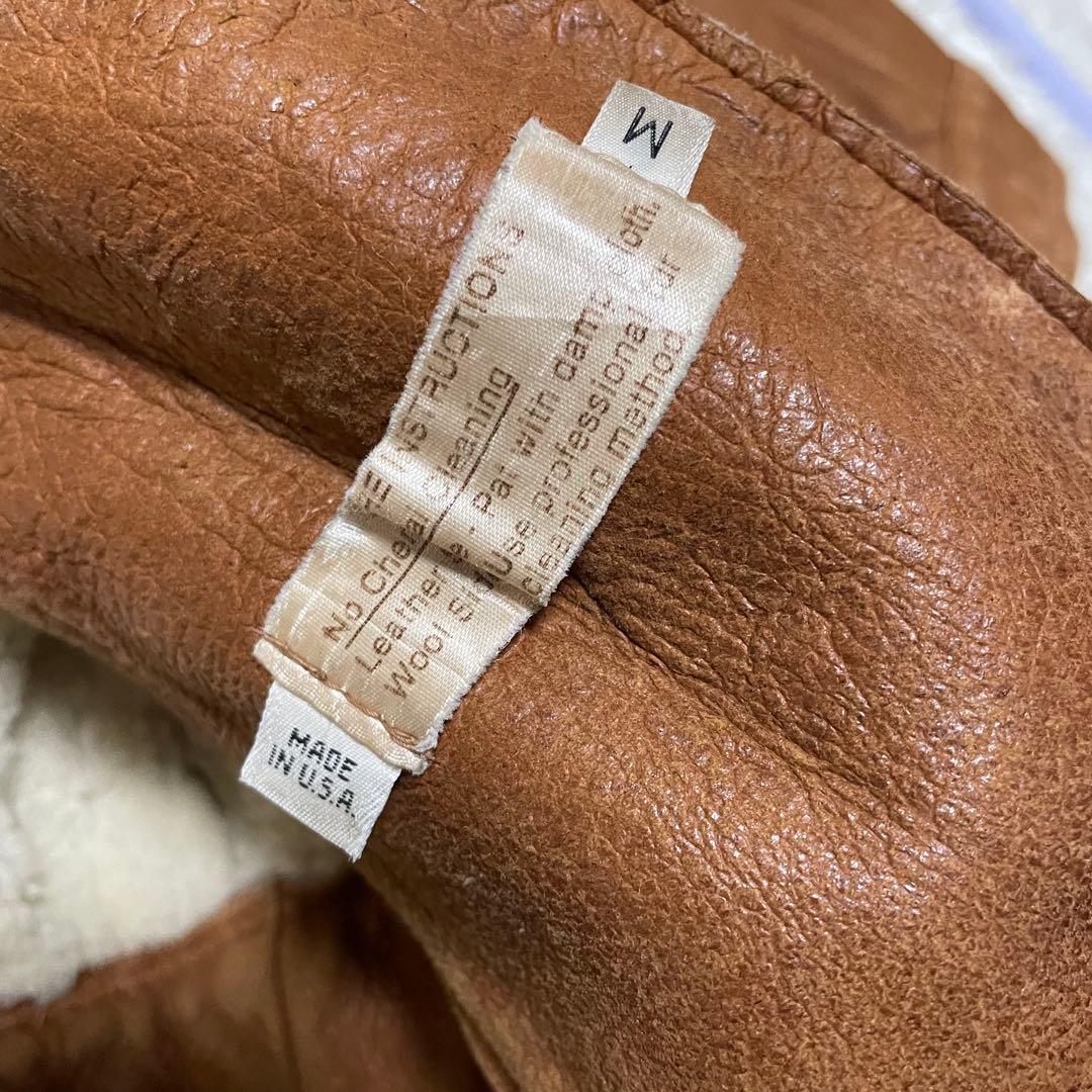 希少‼️USA製 ムートンライダースジャケット ブラウンレザー ダブル