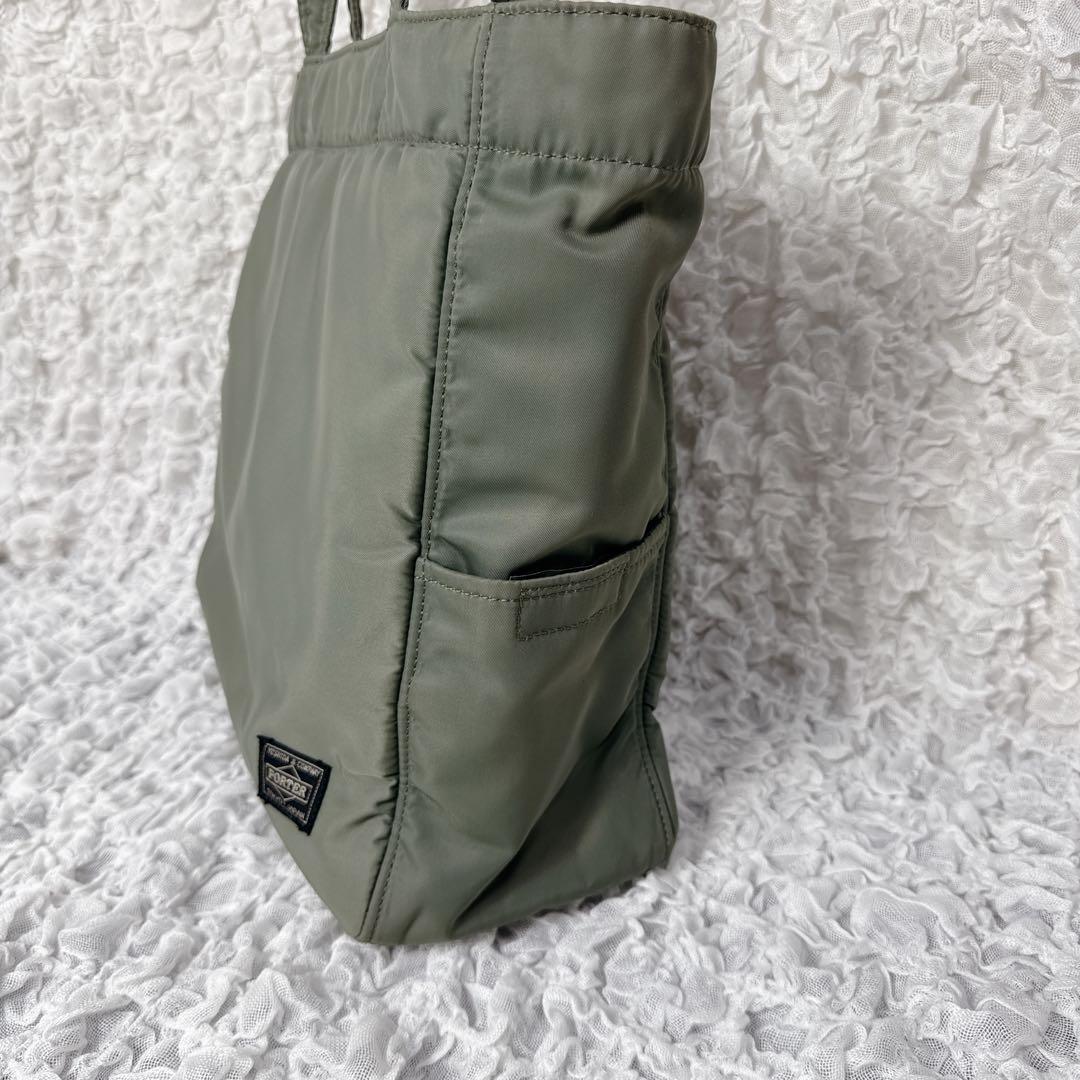 PORTER CREAM トートバッグ カーキ グリーン ナイロン ポーチ付き