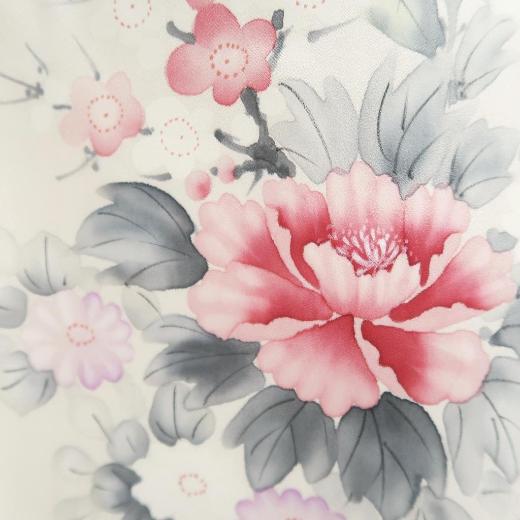 ME161　付下げ　身丈165cm　トールサイズ　牡丹