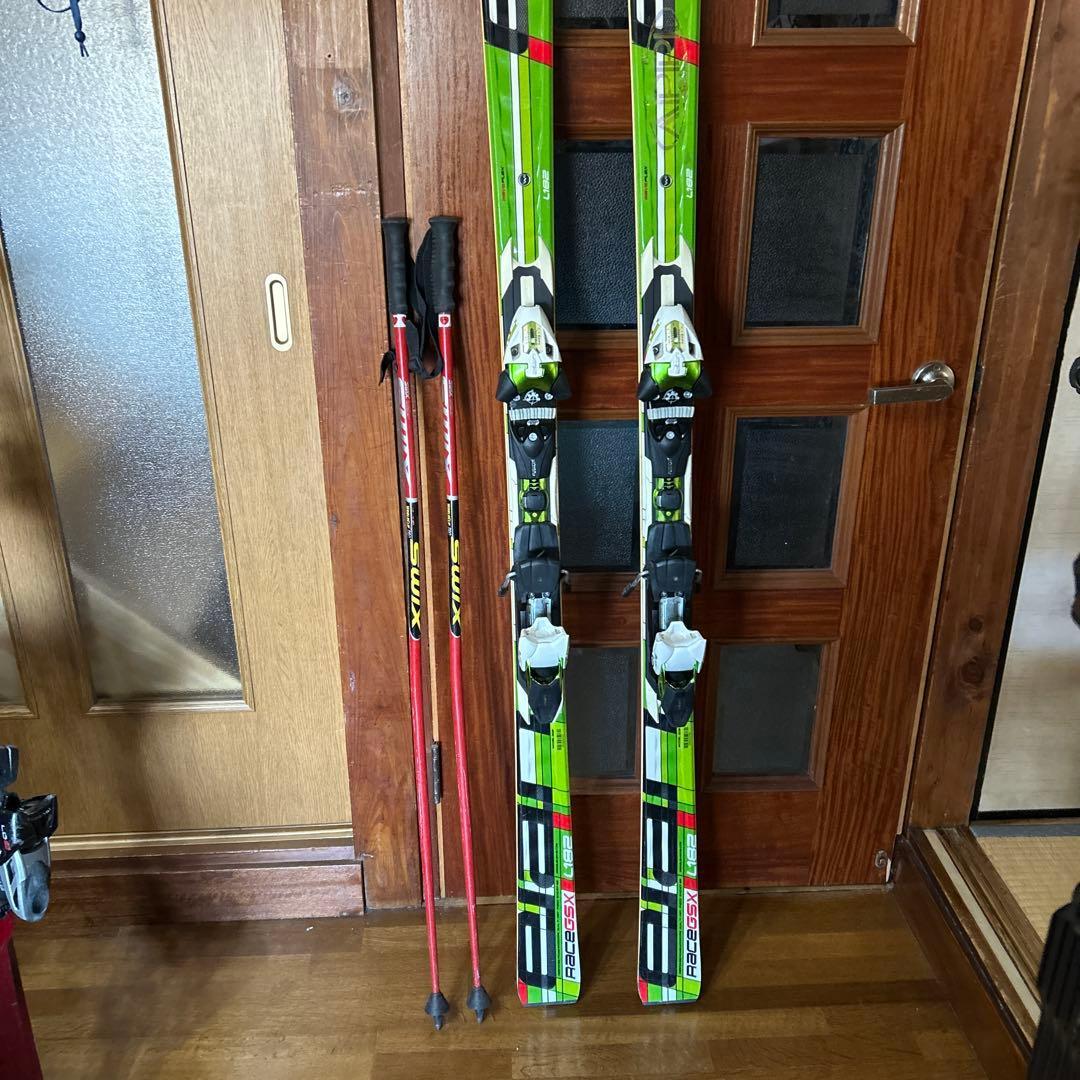 LPA アルペンスキー板 緑色 ポール付き Elan Wingman 78 C Power Shift+EL 10.0 アルペンスキーパック 緑