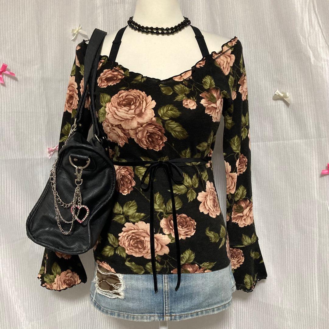 姫ロリ LIZLISA系 ゴスロリ フェアリーグランジ 花柄リボンtops - メルカリ