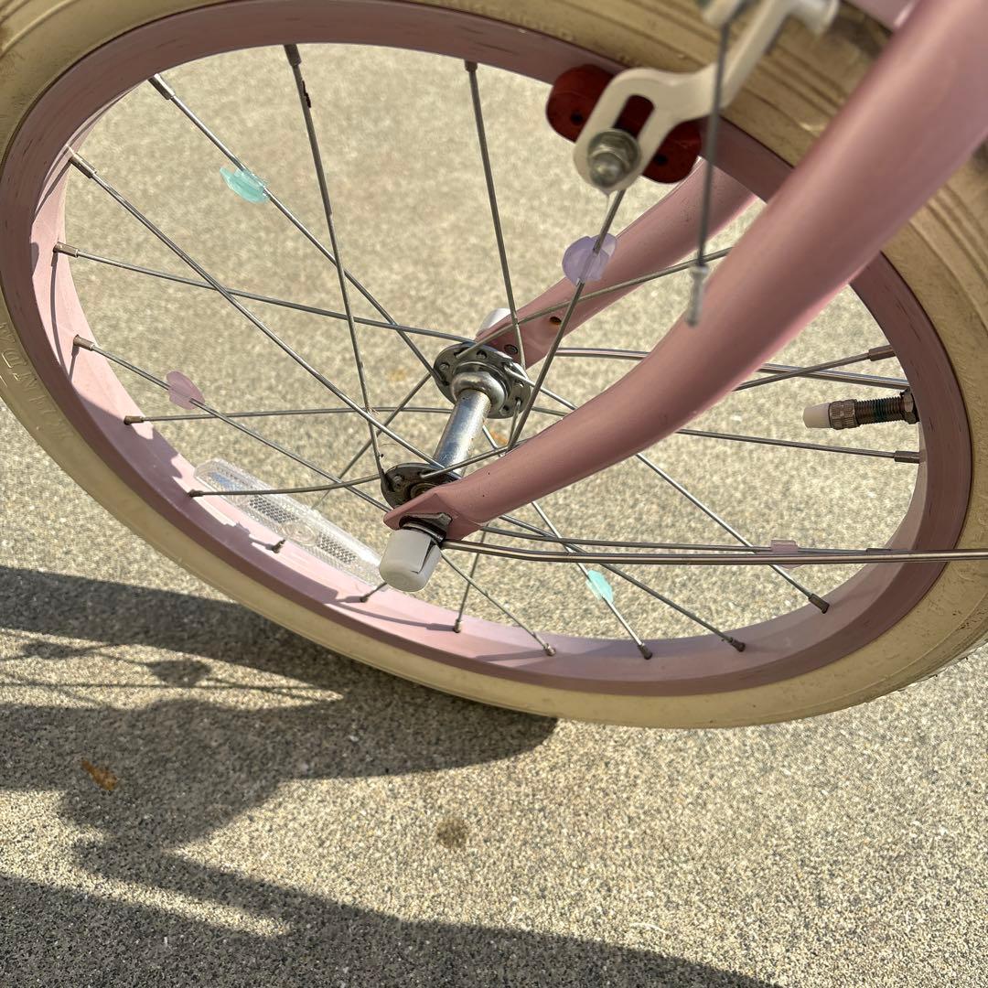 幼児用自転車 紫色とピンク色 メゾピアノ アサヒサイクル 18インチ