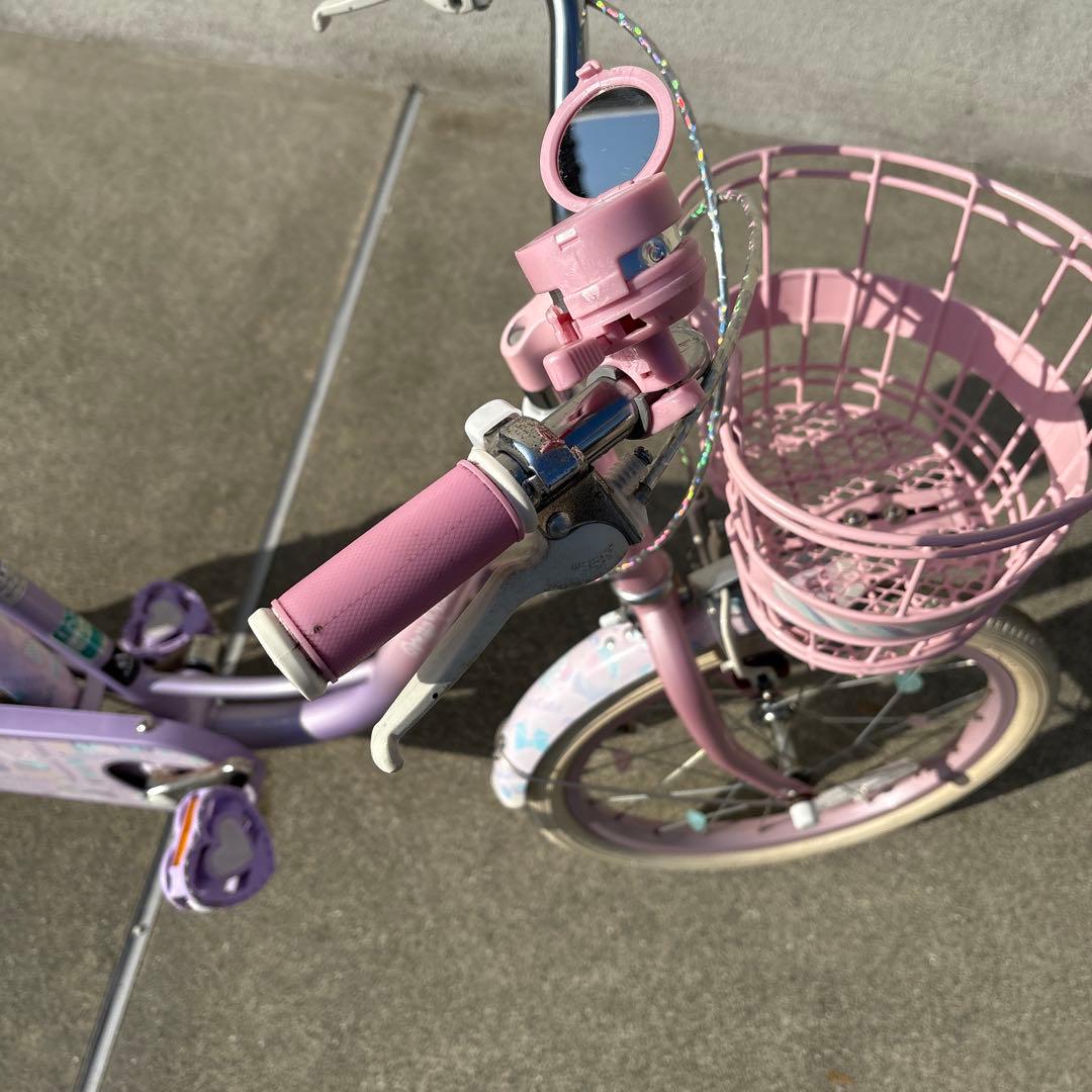 幼児用自転車 紫色とピンク色 メゾピアノ アサヒサイクル 18インチ