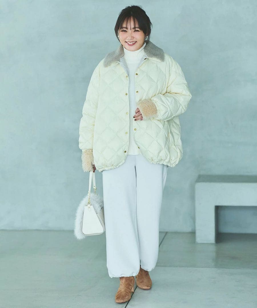 TAIONコラボ ボア襟 リバーシブルダウン - メルカリ