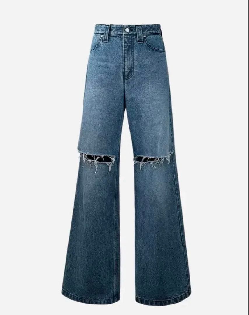 【美品】シェリエ　OKAYAMA Crash flare denim OKAYAMA Crash flare denim. – shéller / シェリエ