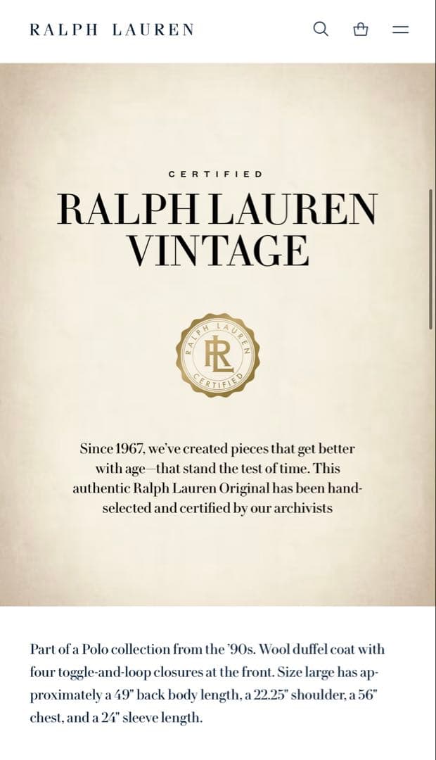 ジャケット・アウター Ralph Lauren Vintage 1990 Wool Duffel