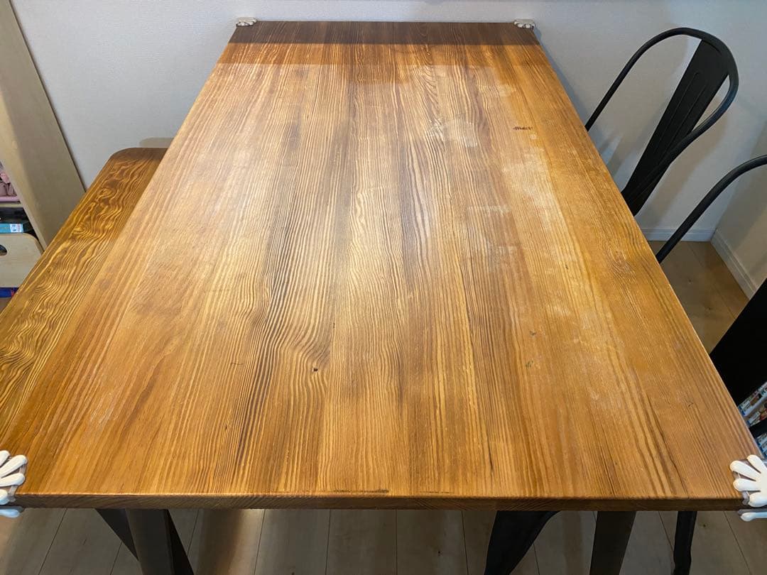 引取限定】LOWYA ダイニングテーブル ベンチ/チェアセット 定価4.8万