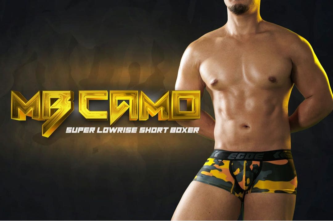 EGDE エッジ MB CAMO ボクサー カモフラ 迷彩 サイズM 黄 グレー