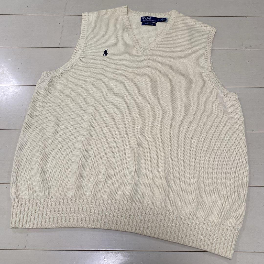 美品 ポロラルフローレン ビームス別注 ニットベスト コットン ポニー