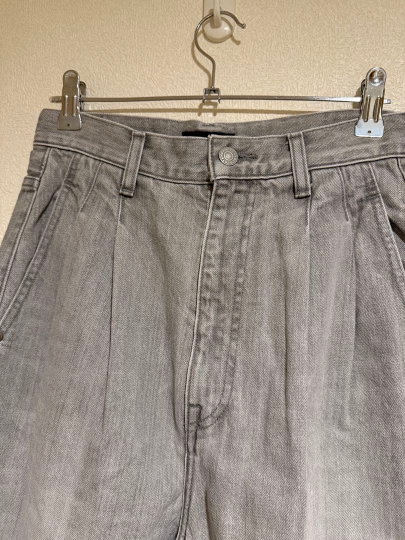 drawer グレー デニムワイドパンツ ハイウエスト