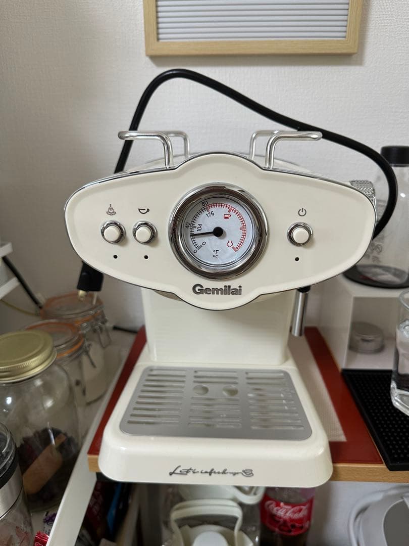 Gemilai エスプレッソマシン ホワイト 付属品あり - メルカリ
