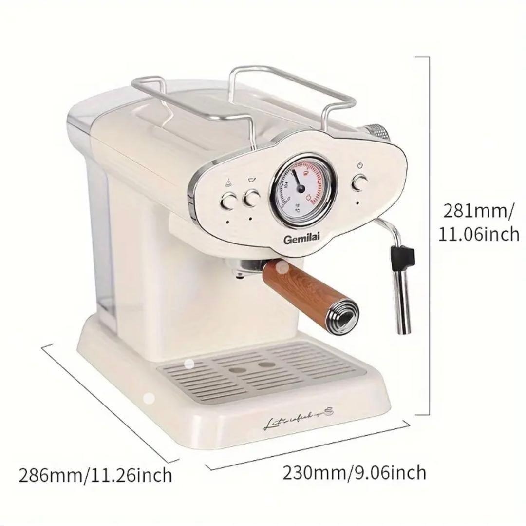 Gemilai エスプレッソマシン ホワイト 付属品あり - メルカリ