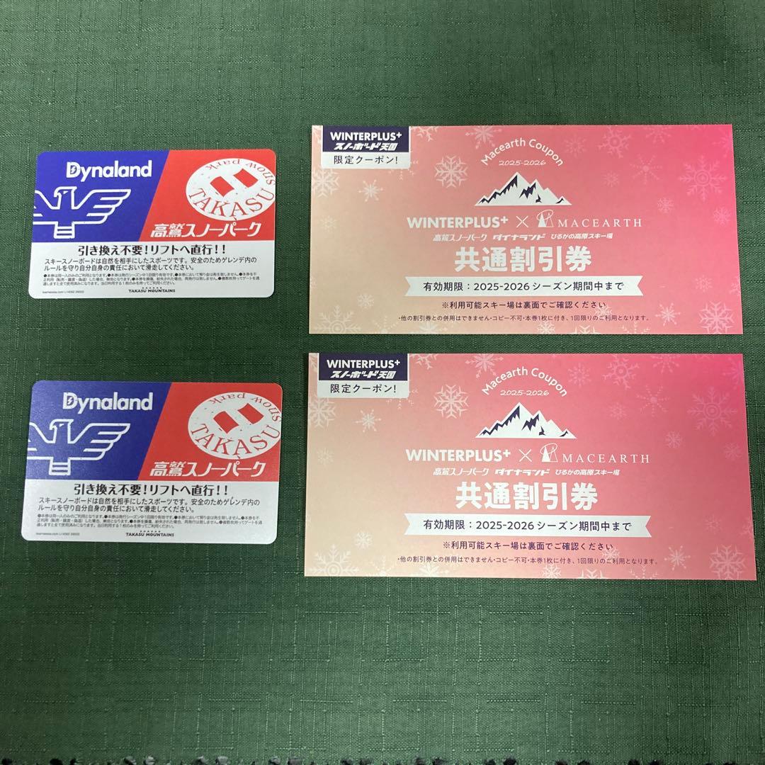 高鷲スノーパーク・ダイナランド 共通リフト券 2枚セット - メルカリ