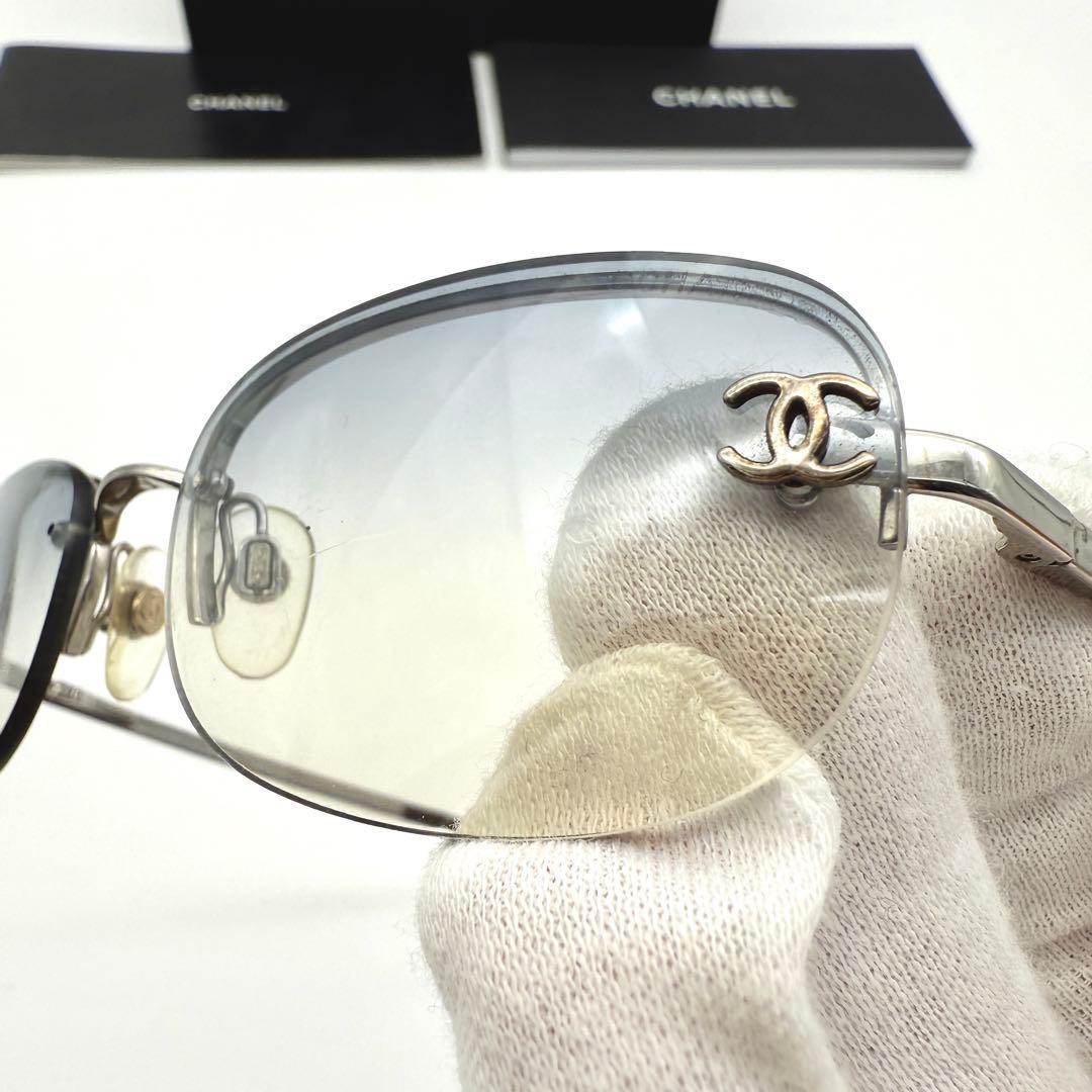 CHANEL サングラス 4099 リムレス グラデーション ブルー ココマーク