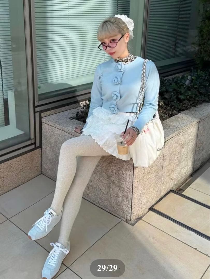 Treat urself Rose flower motif cardigan - メルカリ