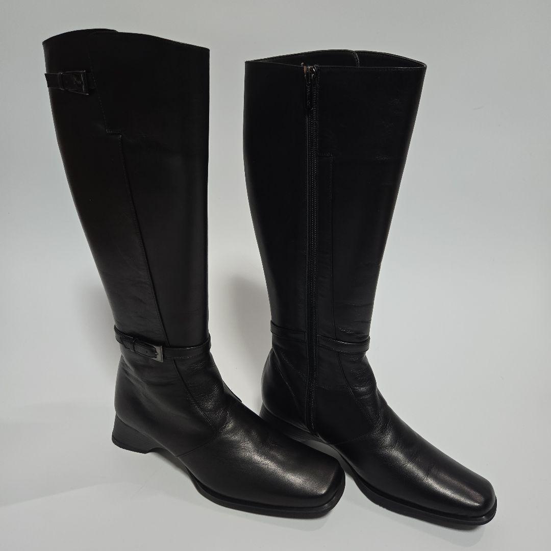 未使用 ASICS WALVAGE　サイドファスナー ロングブーツ 23.5cm