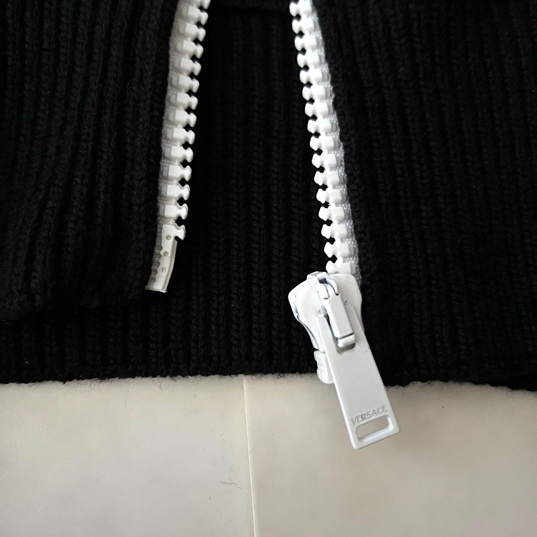 現行品 ヴェルサーチ ニットジャケット パーカー ブラック 黒 44 S〜M相当