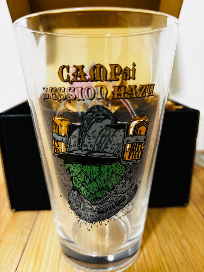 支援返礼限定非売パイントグラス hirottonデザイン 伊豆のぬし釣り