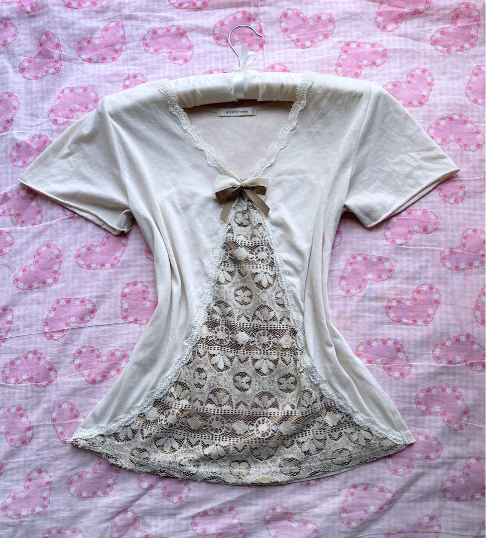 axes アクシーズ y2k coquette リボン 重ね着風 姫ロリᥫ᭡ - メルカリ