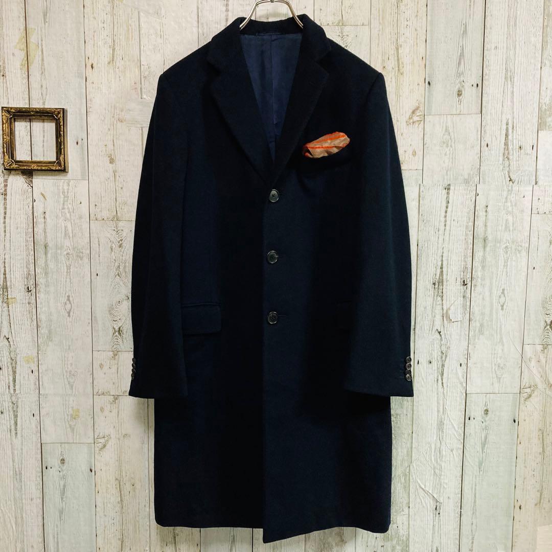 最高峰◇ ベルヴェスト Belvest 別注 カシミヤ混 チェスターコート 44