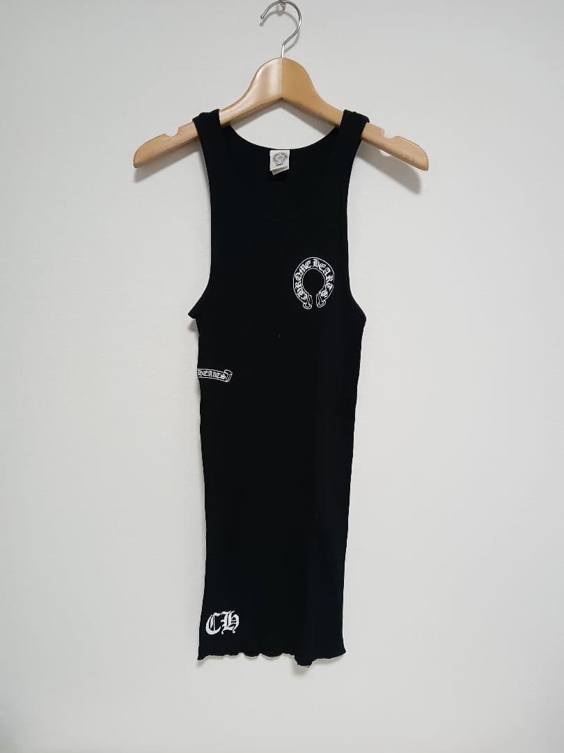 CHROME HEARTS ホースシューレディースタンクトップ クロムハーツ グレー ホースシュー ロゴ タンク トップ - SRM