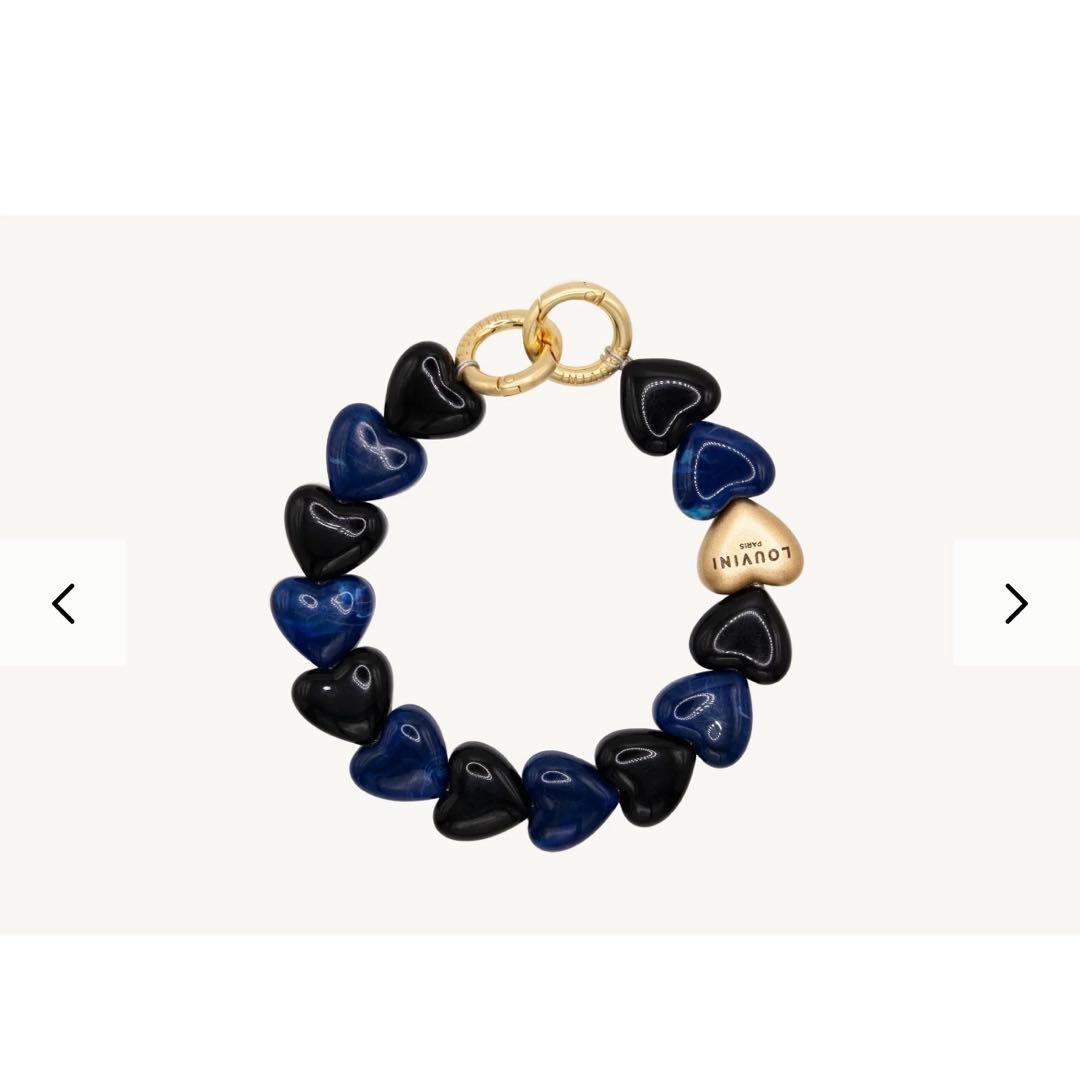 【完売品】LOUVINIPARIS ハンドストラップ　PETIT CUORE 予約販売（3月上旬入荷予定）ハンドストラップ PETIT CUORE BLACK-NAVY