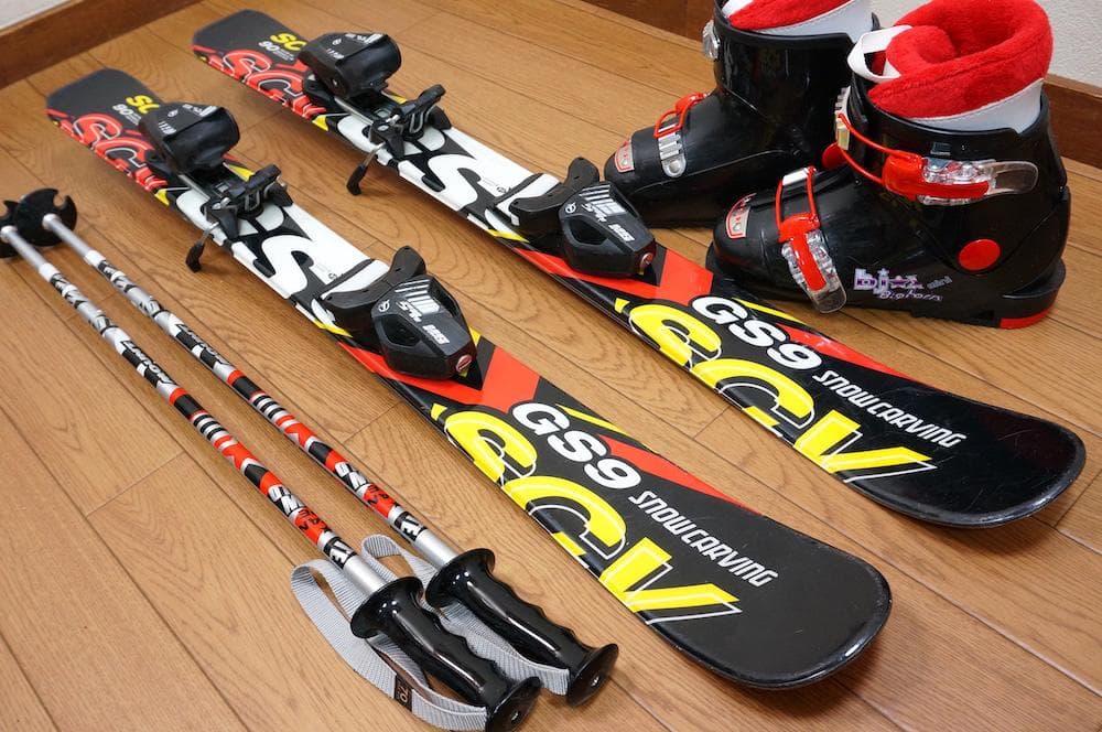 メンテ済 90cm 靴19cm CARVING スキーセット