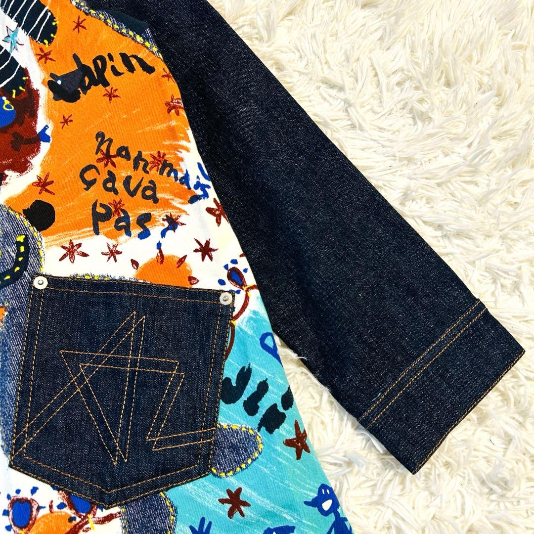 アルベロベロ デニムコート ブタさん ジップアップ ロングコート