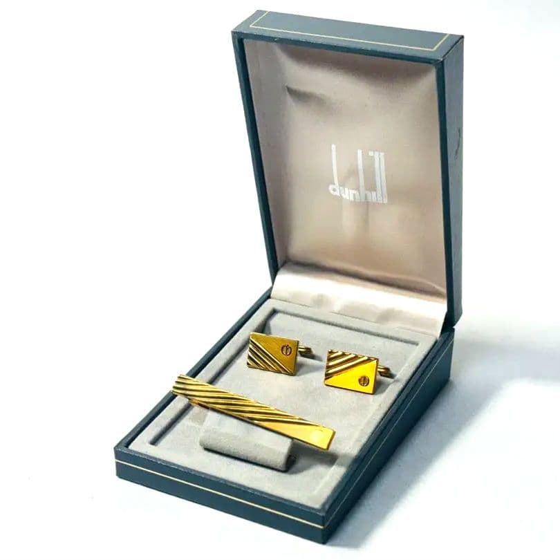 美品 dunhill カフリンクス カフス ネクタイピン セット ゴールド