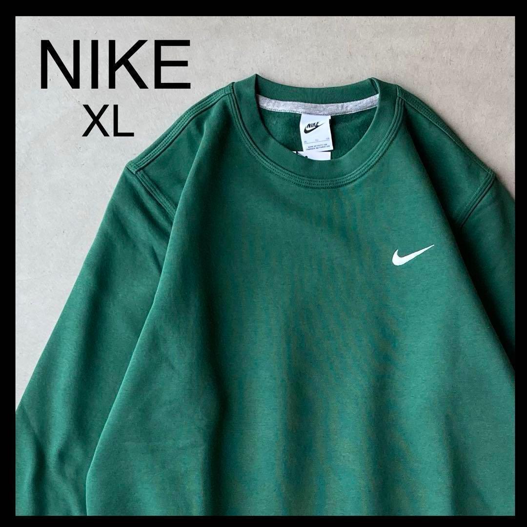 NIKE ナイキ 新品未使用 スウェット 緑 XL ソロスウォッシュ 刺繍
