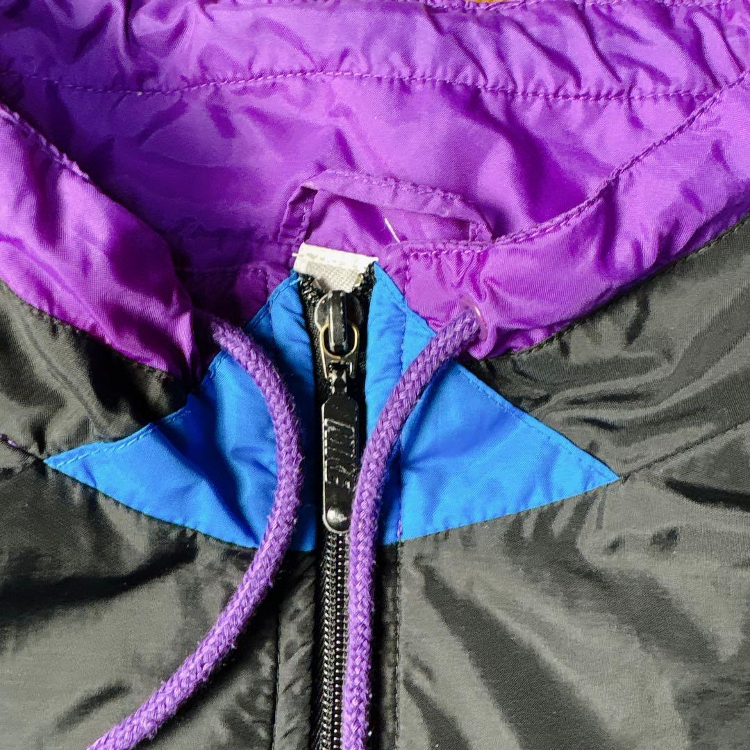 90s NIKE 銀タグ ナイロンジャケット パープル ブルー ヴィンテージ