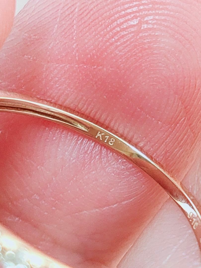 新入荷 未使用 k18PG ダイヤモンド 0.10ct エタニティ リング