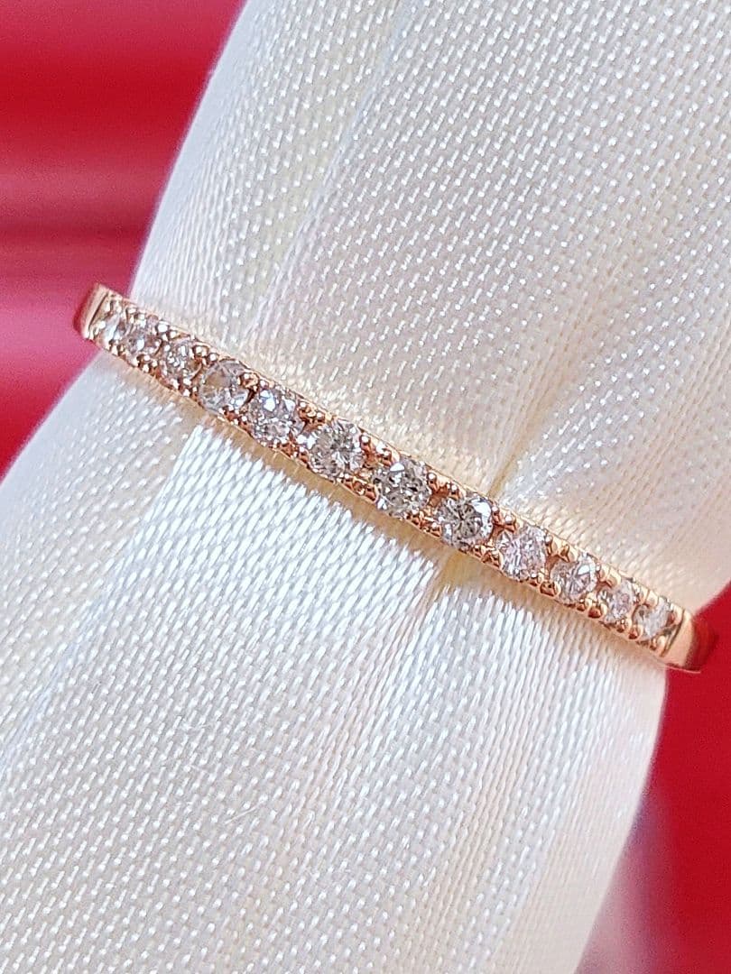 新入荷 未使用 k18PG ダイヤモンド 0.10ct エタニティ リング