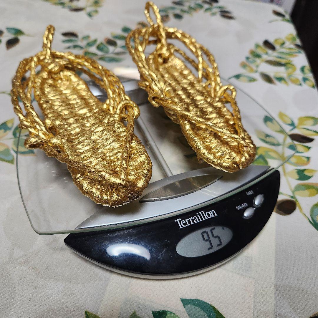 【ほぼ新品】金のわらじ 純金箔 999.9 商売繁盛 学業向上 恋愛成就