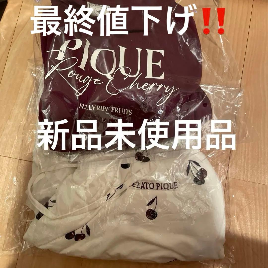 ジェラートピケ　モチーフ4柄ワンポイントTシャツ& ショートパンツ　チェリー