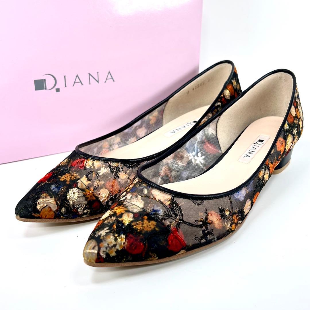 ほぼ新品】DIANA 絵画シリーズ ブリューゲル パンプス 黒 24.5 箱有