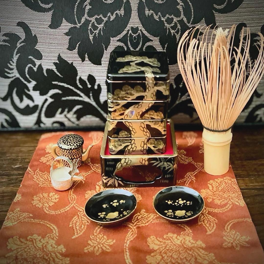 ミニチュア おせち 本金漆器 雛重 セット