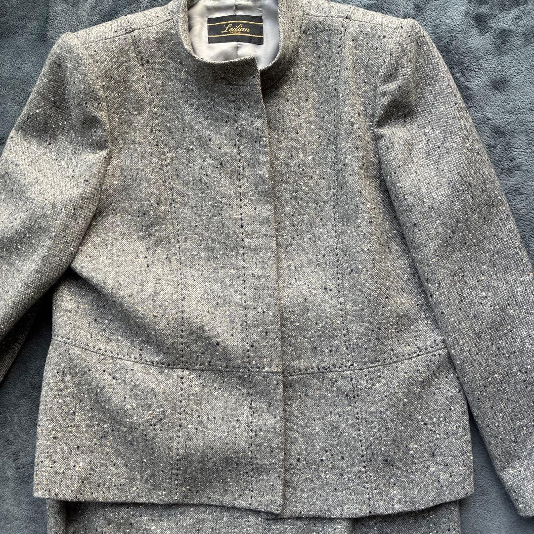 カシミア100% Leilian レリアン tweedセットアップ 13号