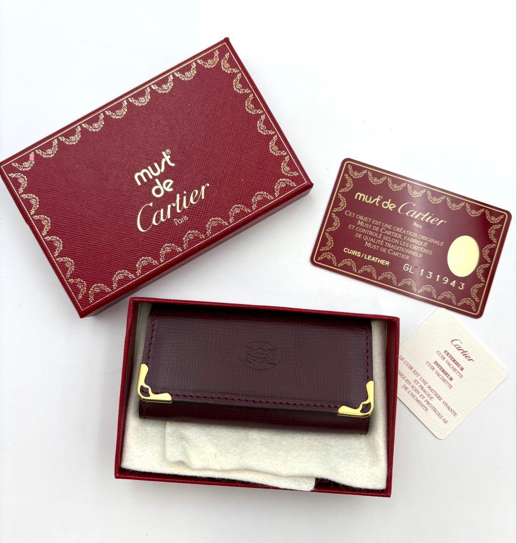 未使用保管品　カルティエ　マストライン 4連　キーケース ボルドー 箱付き